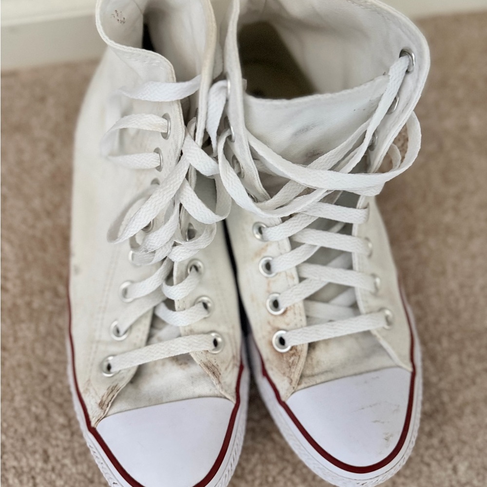 Converse White Canvas High-Tops - Picture 4 of 6